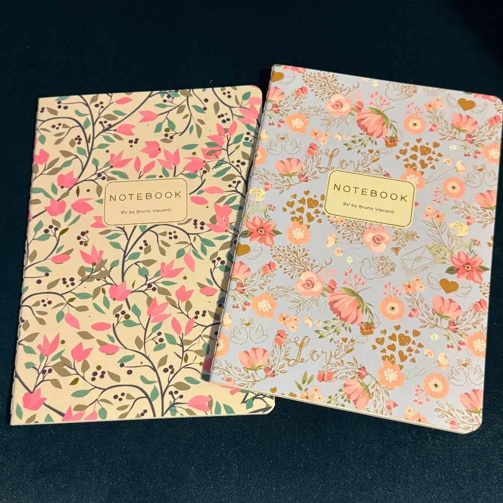 2 Pack Gorgeous Floral Journals - BV by Bruno Visconti - Amazing Unique Gift